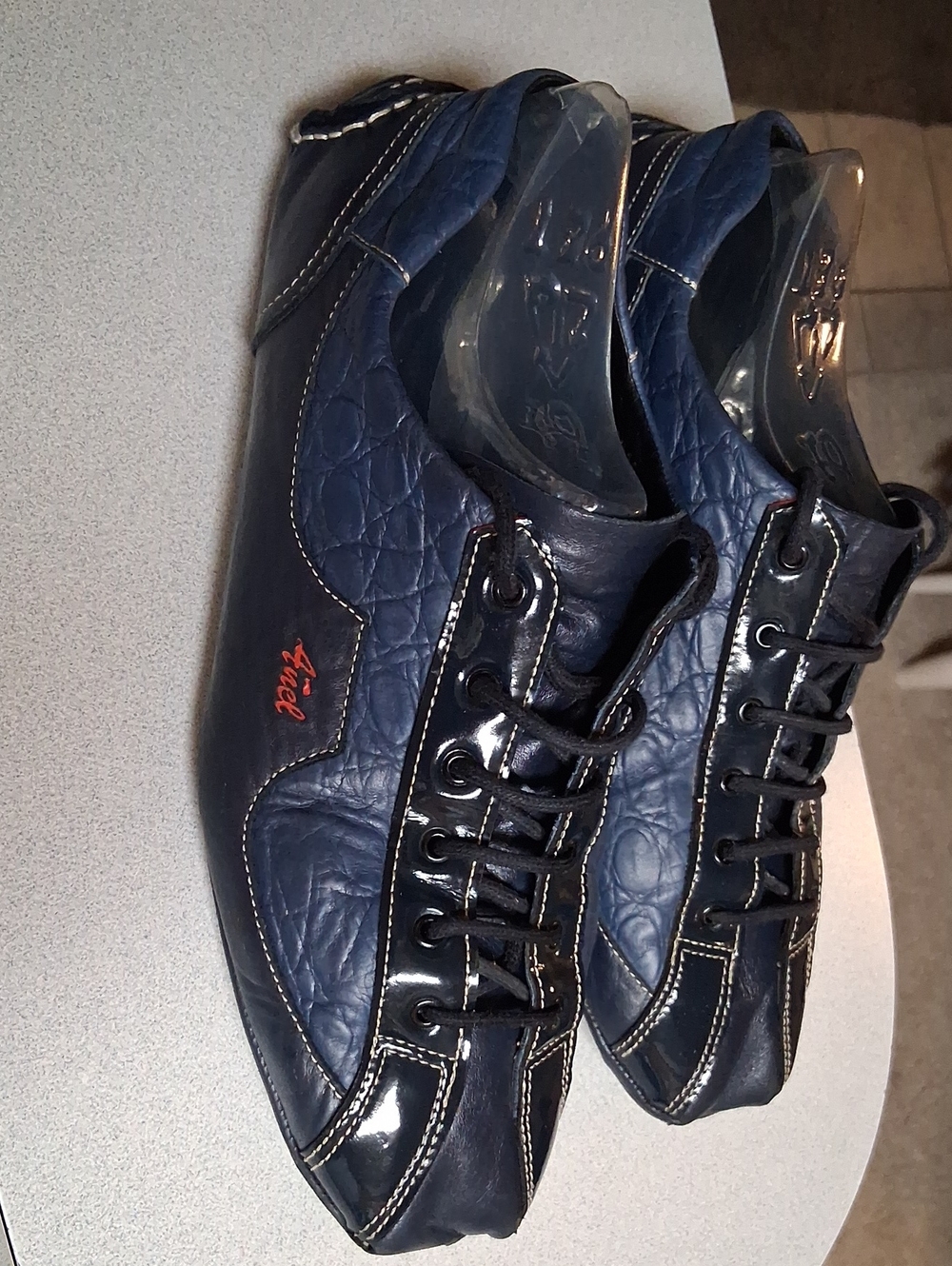 Used Men's ITALIAN ANEL ARC 2.0 CALFSKIN LEATHER RACING SNEAKERS SIZE 43